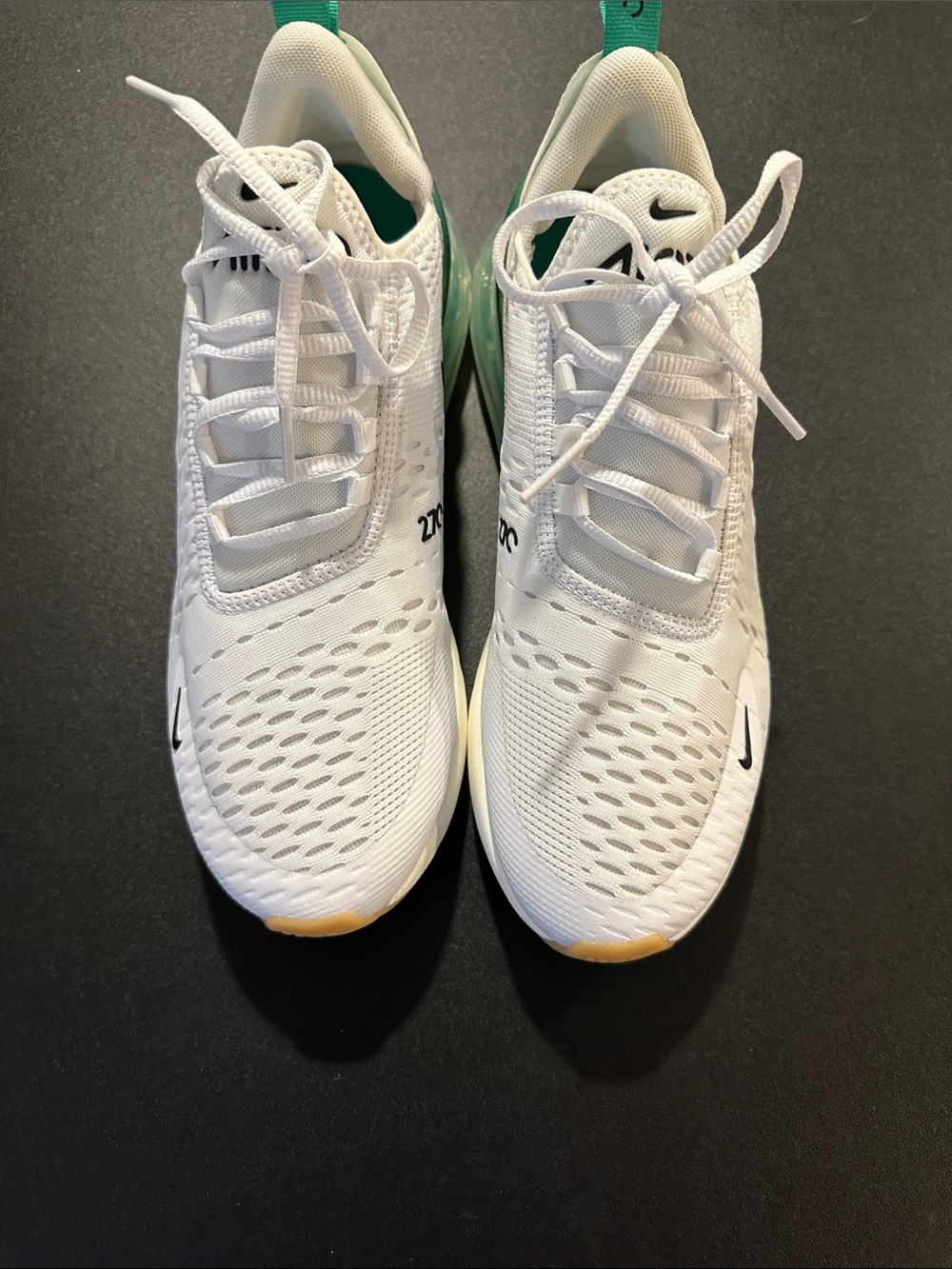 Nike Women’s Air Max 270 White with Teal and Black Accents - Picture 3 of 4